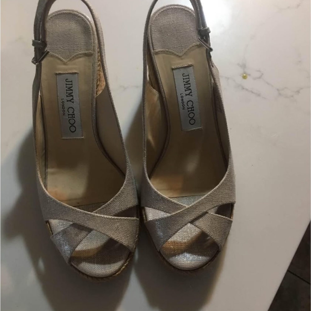 Jimmy Choo Women's Cream Wedge Sandals